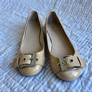 Franco Sarto shiny flats. Cream color. Size 8.5
